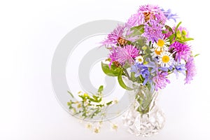 Bouquet of violet and purple meadow flowers