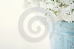 Bouquet of white lilac spring flowers