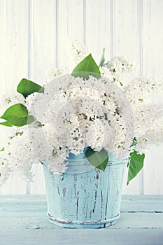 Bouquet of white lilacs