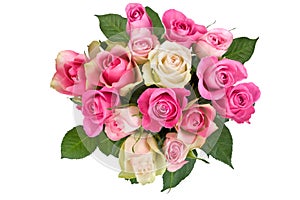 Bouquet of white-pink roses