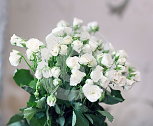 Bouquet of white roses anniversary arrangement background