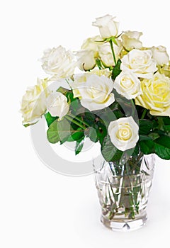 bouquet white Roses. white roses isolated on the white background