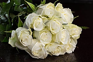 Bouquet of white roses