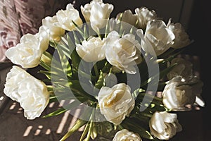 Bouquet of white tulip