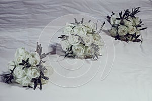 Bouquet of white wedding flowers