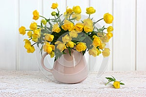 Bouquet of yellow Trollius europaeus