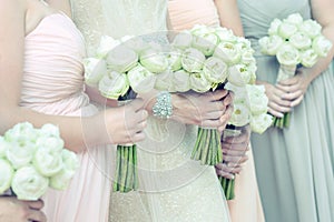 Bouquets in females hand