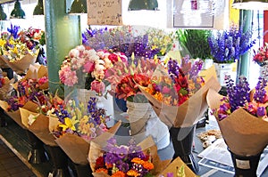 Bouquets of fresh-cut flowers