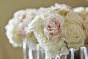 Bouquets of roses for a wedding, shallow depth of field