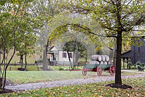 Bourbon barrels on wagon