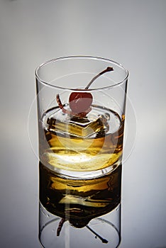 Bourbon with Cherry Sugar Cradle