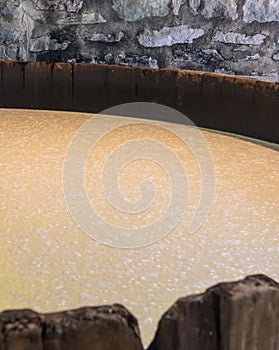 Bourbon Mash Fermenting in Distillery