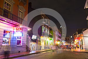 Bourbon Street in French Quarter, New Orleans