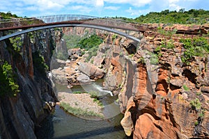 Bourke`s Luck Potholes Geological Formations, Blyde River Canyon Area, River Bridge, Mpumalanga Area, South Africa