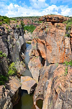 Bourke`s Luck Potholes Geological Formations, Blyde River Canyon Area, River Bridge, Mpumalanga Area, South Africa