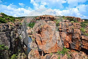 Bourke`s Luck Potholes Geological Formations, Blyde River Canyon Area, River Bridge, Mpumalanga Area, South Africa