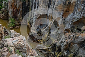 Bourke\'s Luck Potholes in Graskop, Mpumalanga - Popular geological attraction formed by water erosion photo