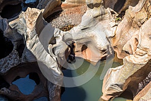 Bourke`s Luck Potholes rock formation in Blyde River Canyon Reserve, South Africa