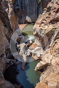 Bourke`s Luck Potholes rock formation in Blyde River Canyon Reserve, South Africa