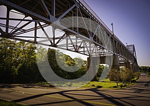 Bourne Bridge on Cape Cod. Abstract shapes, patterns and shadows. photo