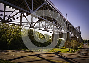 Bourne Bridge on Cape Cod. Abstract shapes, patterns and shadows.