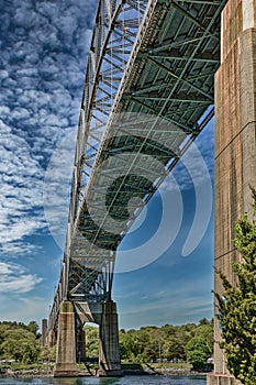 Bourne bridge viewed from underside