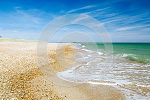 Bournemouth beach and cliffs, North sea, UK