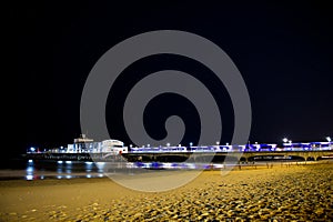 Bournemouth beach at night photo