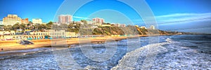 Bournemouth beach pier and coast Dorset England UK like a painting HDR photo