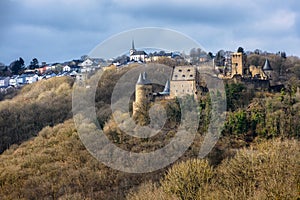 Bourscheid town and castle in Duchy of Luxembourg