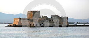 Bourtzi Castle on an island in the harbor at Nafplio in Greece