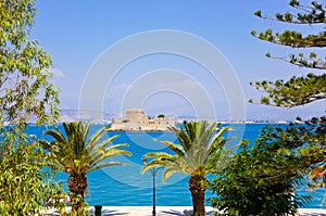 Bourtzi castle island in Nafplion, Greece