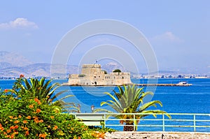 Bourtzi castle island in Nafplion, Greece