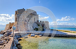 Bourtzi castle in Nafplio, Peloponnese, Greece