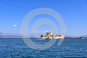 Bourtzi fortress in Nafplio, Peloponnese, Greece photo