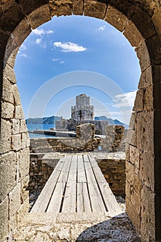 The Bourtzi of the Venetian Fortress of Methoni in Peloponnese, Messenia, Greece
