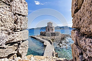 The Bourtzi of the Venetian Fortress of Methoni in Peloponnese, Messenia, Greece