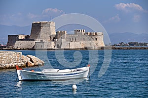 Bourtzi Venetian water fortress in Nafplio, Peloponnese photo