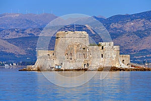 Bourtzi is a very suggestive Venetian fortress in the middle of the port of Nauplia photo