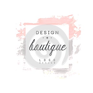 Boutique design logo, badge for fashion clothes shop, beauty salon