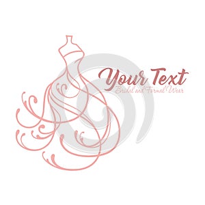 Boutique Dress Gown Logo Fashion Design Template Vector Design Illustration