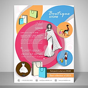 Boutique store template, banner or flyer design. photo