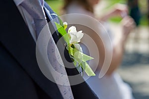 Boutonniere for the groom suit