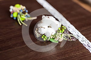 Boutonniere made of cotton