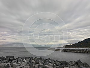 Dramatic sky in the European Beach