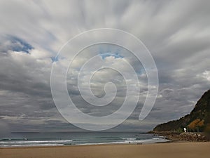 Dramatic sky in the European Beach