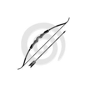 Bow and arrow black simple icon