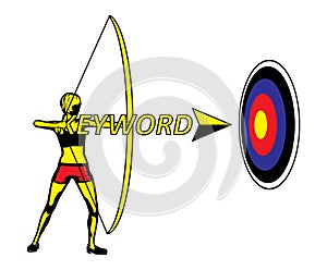 Bow and Arrow Keyword to Success Illustration