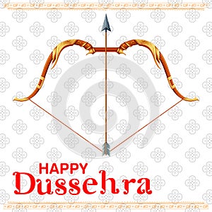 Bow and Arrow of Rama in Happy Dussehra festival of India background