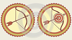 Bow and arrow target, archery skill, precise aim. vector design Generative AI